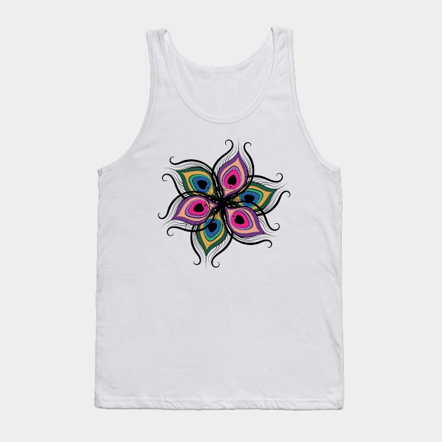 Feather Flower pattern Tank Top by lobanegra